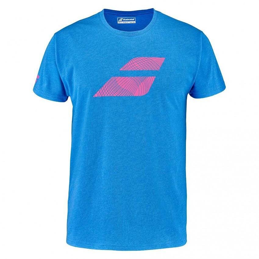 Tricou bărbătesc Babolat EXERCISE BIG FLAG - french blue pentru antrenamente, confort și libertate de mișcare