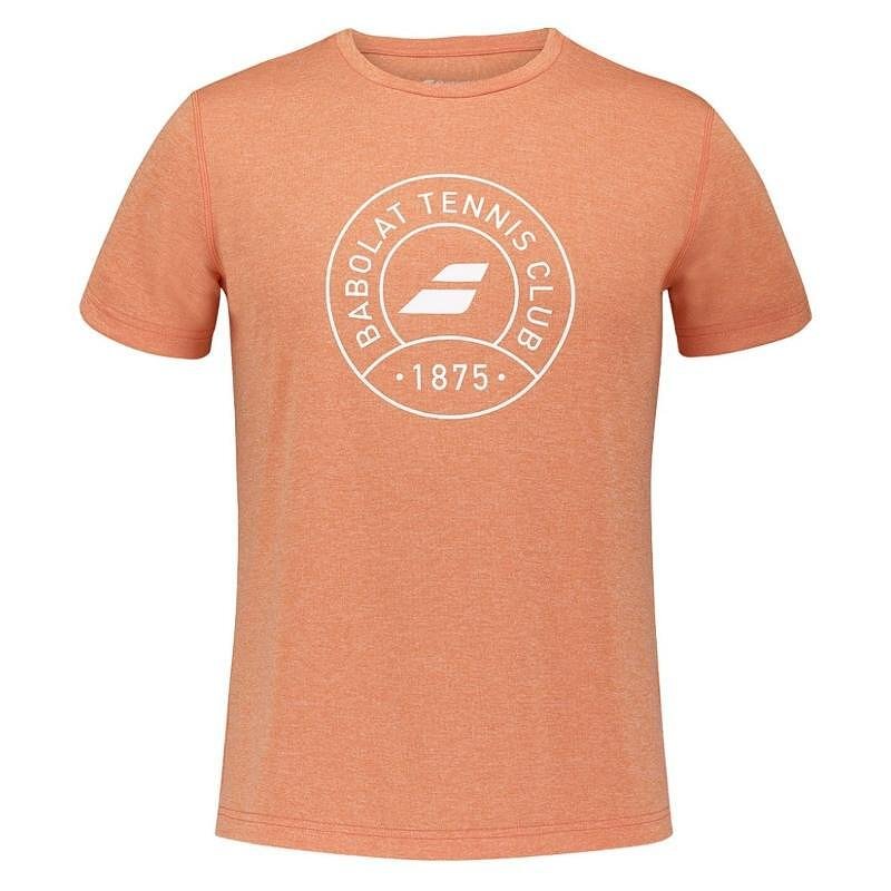 Мъжка тениска Babolat EXERCISE GRAPHIC - vibrant orange, лека и удобна за тренировка и мач
