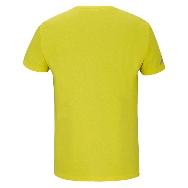 Мъжка тениска Babolat EXERCISE MESSAGE - blazing yellow, жълта спортна тениска за тренировки и свободно време