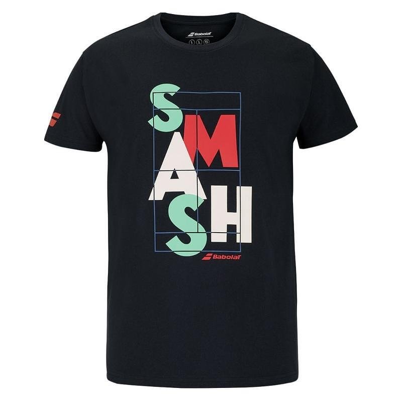 Men's Babolat EXERCISE MESSAGE T-shirt - black with a modern graphic design and a comfortable fit for training and leisure