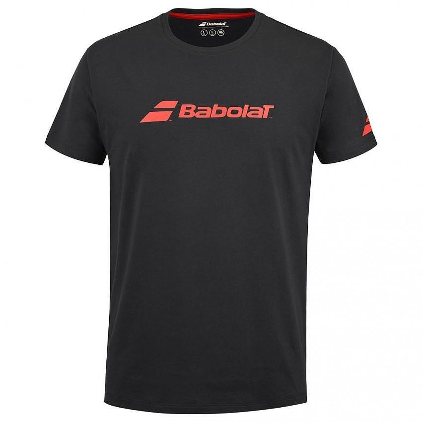 Мъжка тениска Babolat EXERCISE TEE 2024 - black, удобна черна тениска за тренировка и мач