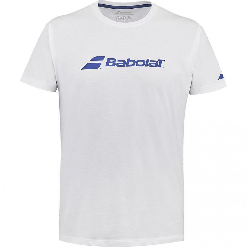Tricou bărbătesc Babolat EXERCISE TEE 2024 - alb, confortabil pentru antrenament și meci