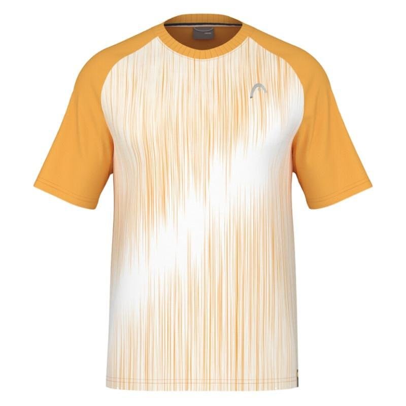 Men's HEAD Performance T-Shirt with a yellow-and-white design, HEAD logo and ventilation functionality