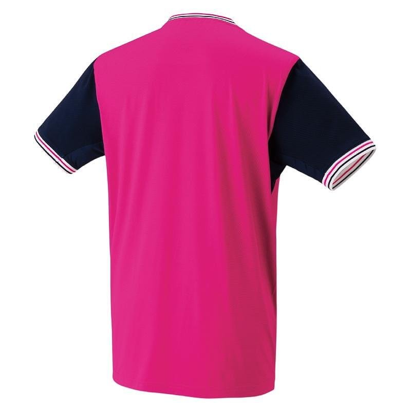 Tricou bărbătesc Yonex 10499 Rose Pink Roland Garros, într-o nuanță proaspătă de roz, cu mâneci închise la culoare, pentru tenis și confort sportiv