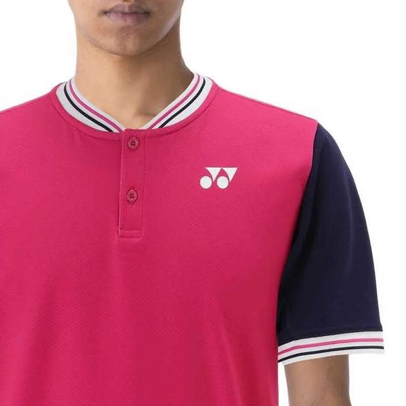 Tricou bărbătesc Yonex 10499 Rose Pink Roland Garros – tricou sport elegant Yonex în Rose Pink, cu mâneci închise la culoare