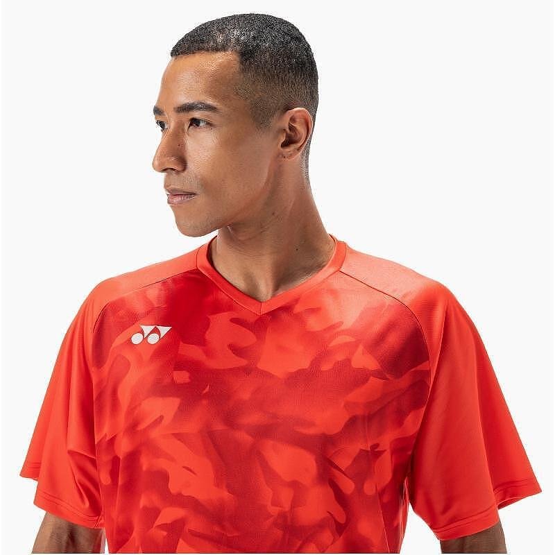Мъжка тениска Yonex 2025 CREW NECK SHIRT Pearl Red, стилна тенис екипировка за комфорт и игра
