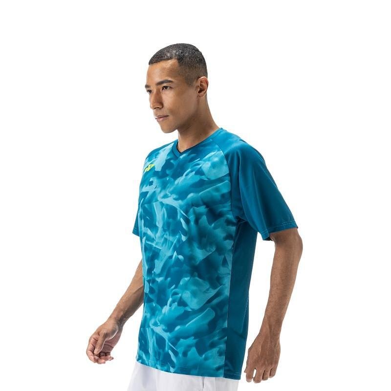 Мъжка тениска Yonex CREW NECK SHIRT Blue Green за тенис и падел, лека, дишаща и с UV защита