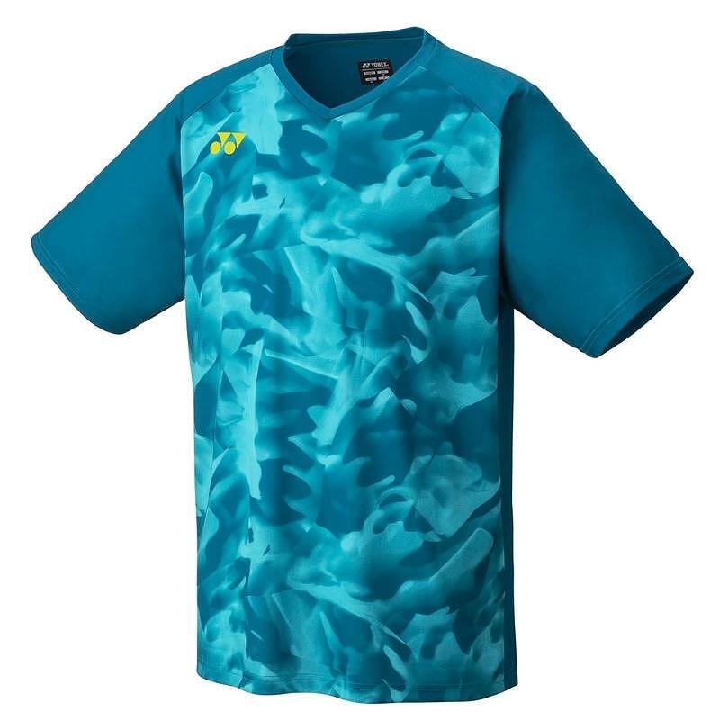 Мъжка тениска Yonex CREW NECK SHIRT Blue Green – лека, дишаща и UV защита за тенис и падел