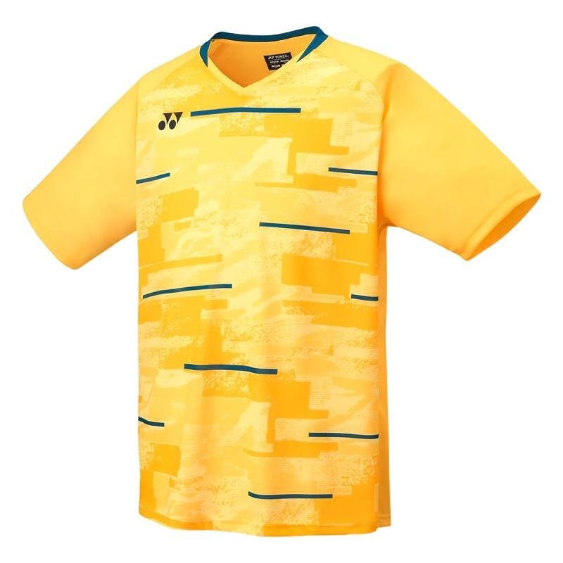 Men's Yonex Club Team 2025 Soft Yellow tennis T-shirt - lightweight sports T-shirt with UV protection for tennis and training