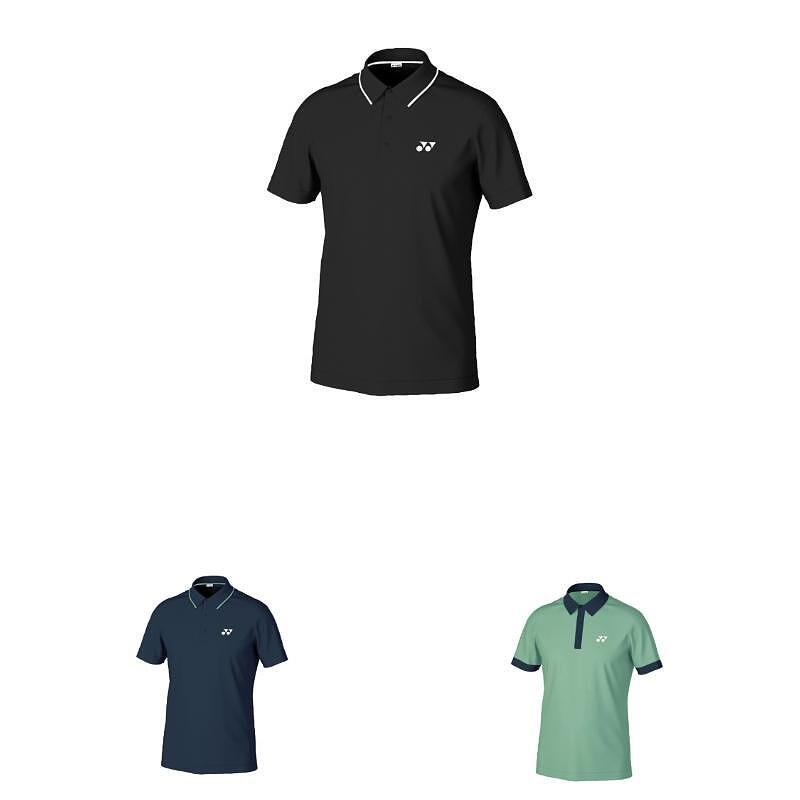 Мъжка тениска Yonex Polo Black – стилна черна спортна тениска поло за тенис, бадминтон, падел и активно ежедневие.