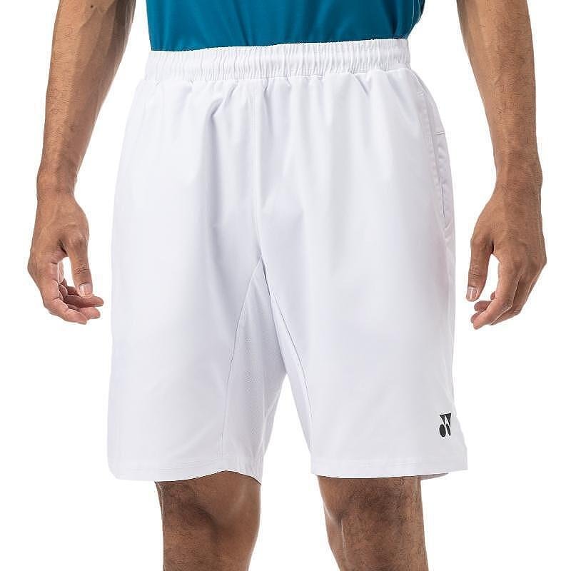 Мъжки къси гащи Yonex YM0036 White - бели тенис шорти с комфорт, UV защита и бързосъхнеща материя