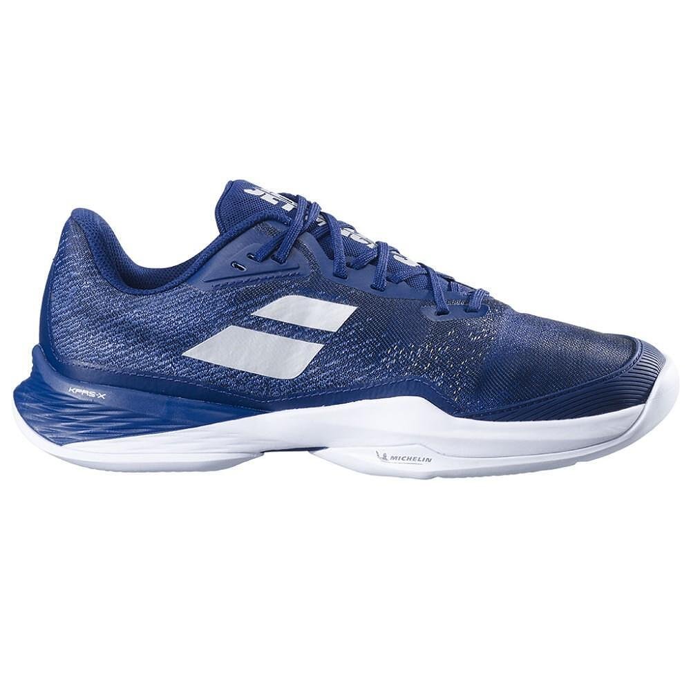 Men's Babolat JET MACH 3 CLAY tennis shoes - dark blue, silver with excellent stability, cushioning and traction
