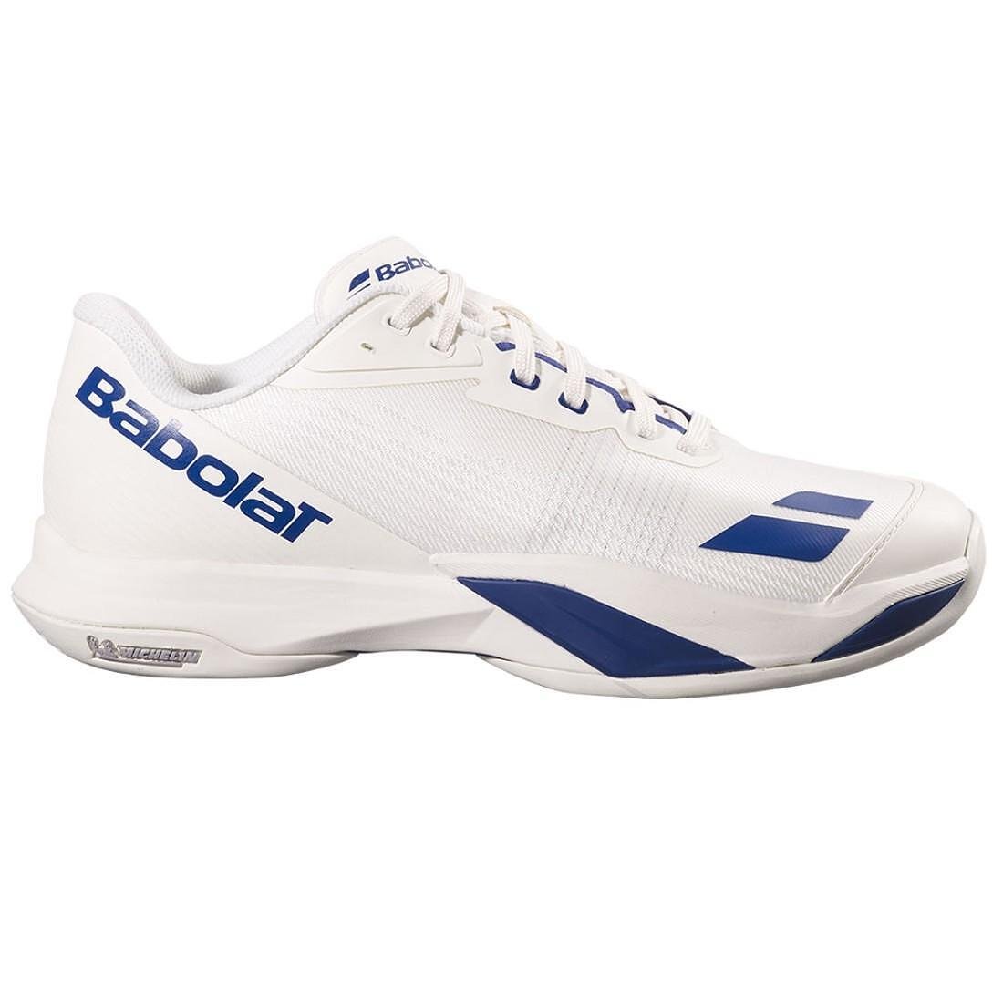 Мъжки маратонки Babolat JET MACH 4 AC CREAM / DARK BLUE – леки тенис маратонки за бърза игра и стабилност на корта