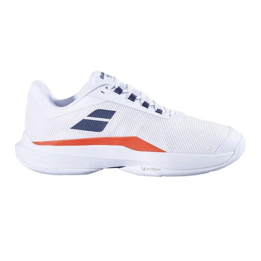 Pantofi sport bărbătești Babolat JET TERE 2 AC - white, str. red – pantofi de tenis all court ușori pentru viteză și confort