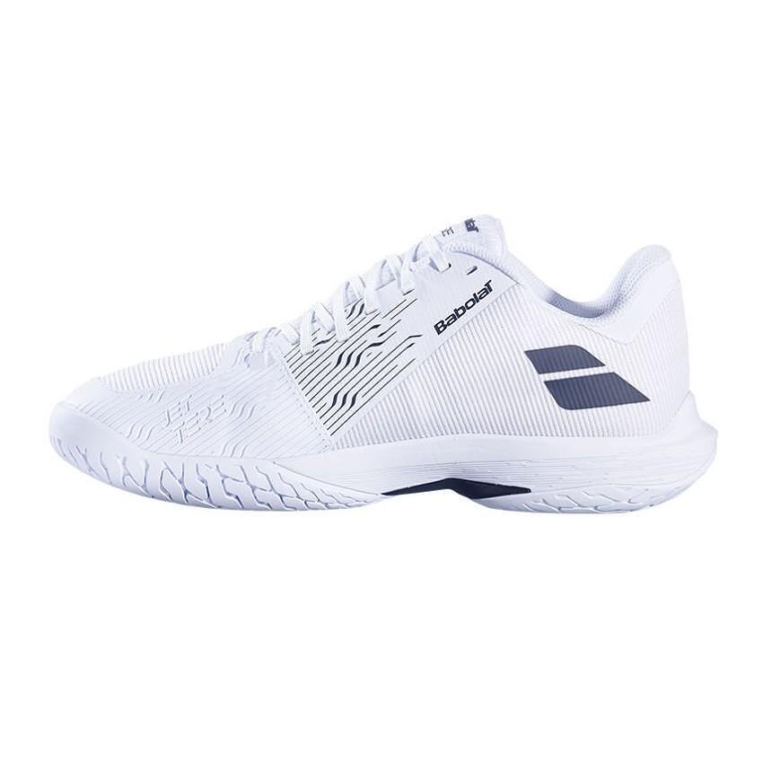 Pantofi sport bărbătești Babolat JET TERE 2 AC - white, str. red, pantofi de tenis ușori pentru all courts și joc dinamic.