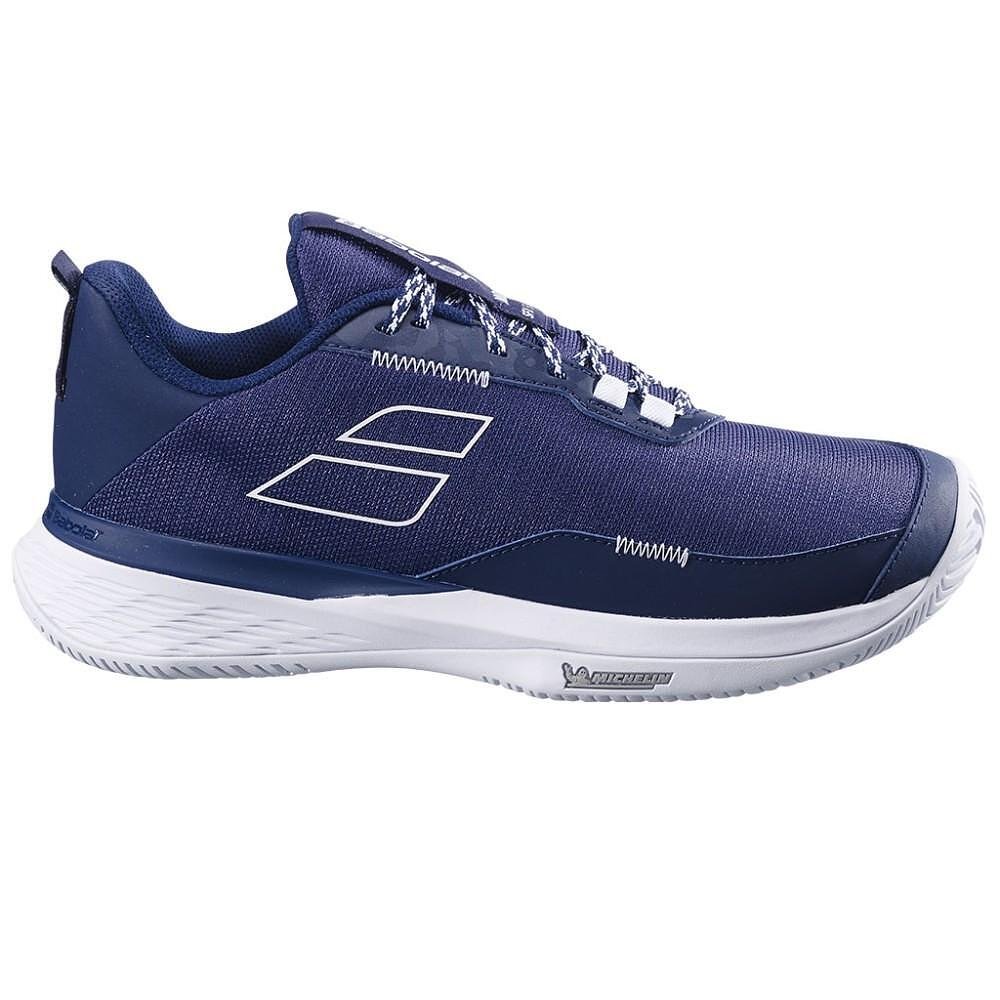 Men's Babolat SFX EVO ALL COURT sneakers - dark blue, white for all courts, stable and breathable tennis shoes