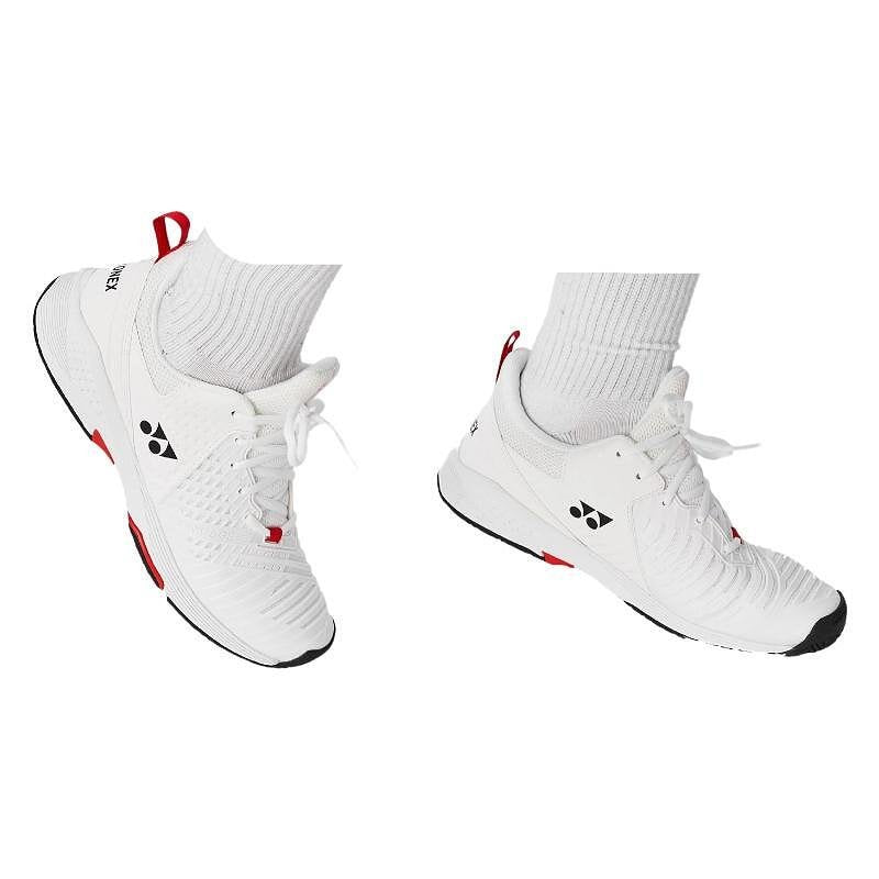 Men's tennis shoes Yonex Sonicage 3 Men White/Red – lightweight Yonex tennis shoes for speed and stability
