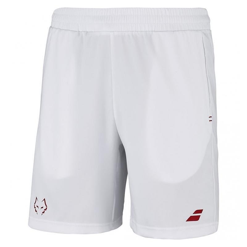 Șorturi pentru bărbați Babolat LEBRON - white – șorturi sport albe pentru padel și tenis, confortabile pentru antrenamente și meciuri