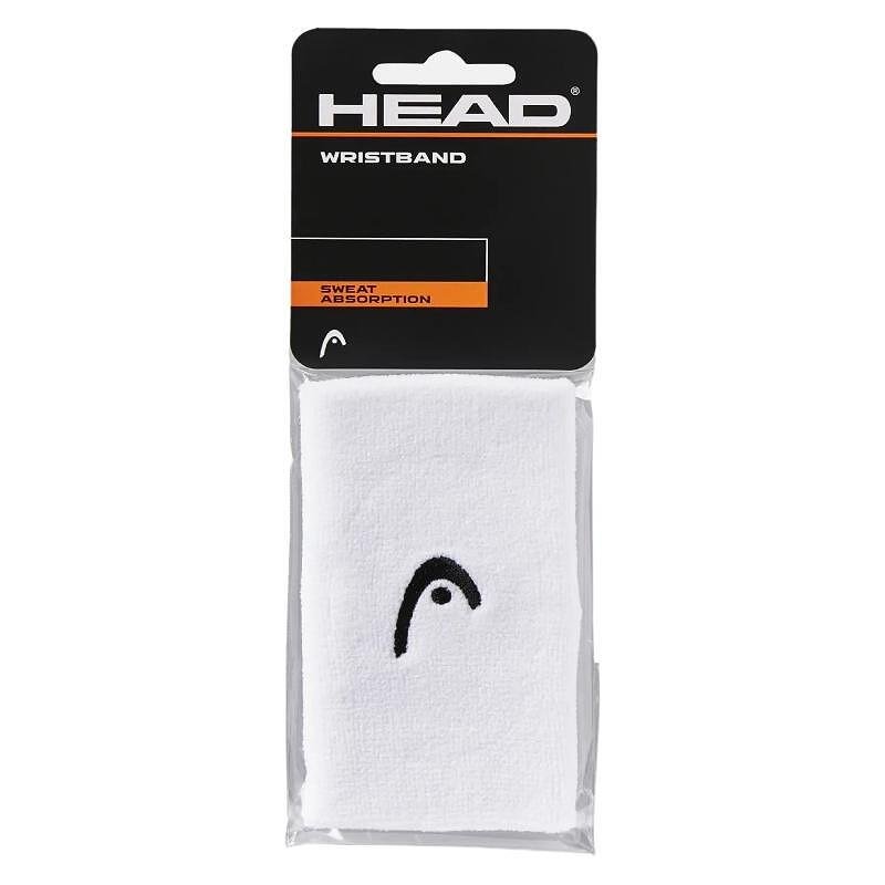 Head 5'' wristbands - white, white sports wristbands for sweat absorption and comfort during tennis and padel
