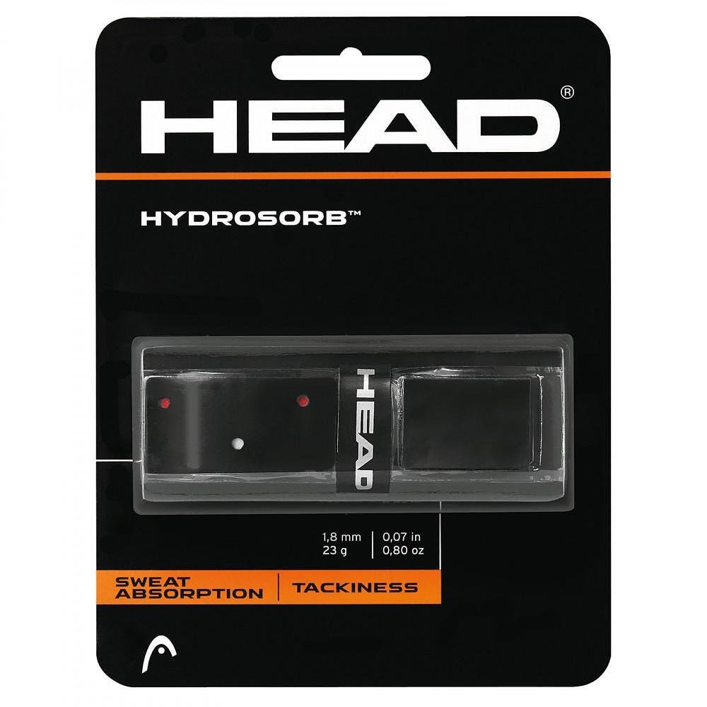 HEAD HYDRO SORB replacement grip - black for tennis and padel rackets, sweat-absorbing and providing a secure grip