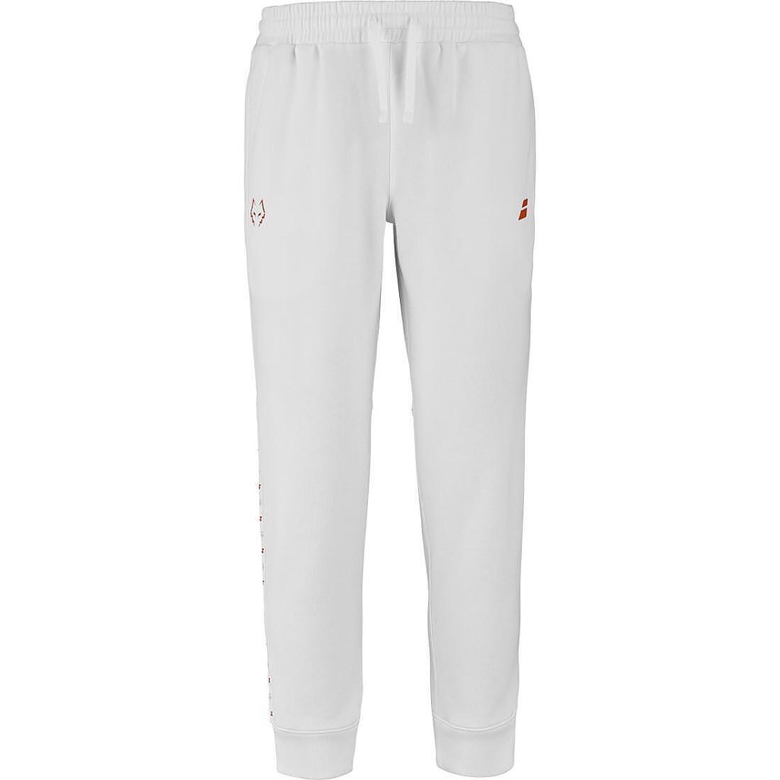 ПАДЕЛ ДОЛНИЩЕ BABOLAT SWEAT PANT J. LEBRON WHITE - бяло спортно долнище за падел и комфорт при игра.