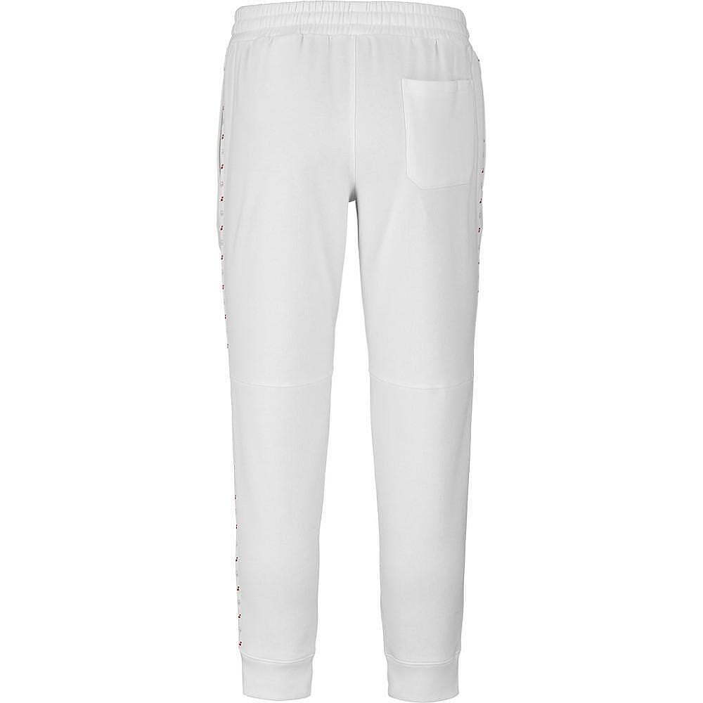 ПАДЕЛ ДОЛНИЩЕ BABOLAT SWEAT PANT J. LEBRON WHITE - бели спортни долнища за падел с джобове и рипсени маншети
