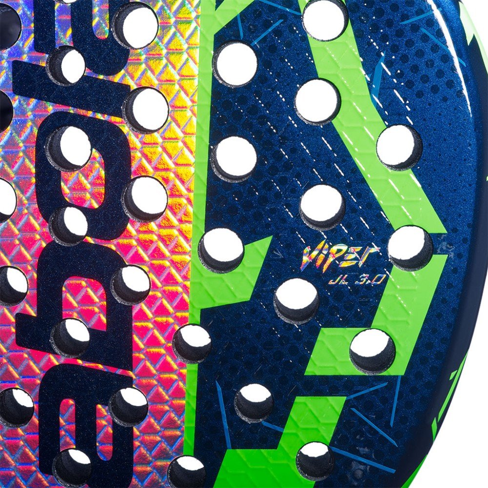 Падел ракета Babolat VIPER JUAN LEBRON 3.0 FW с диамантена форма, 3K карбон и експлозивна мощ за офанзивна игра.