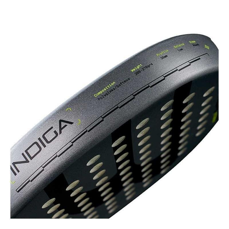 Bullpadel INDIGA CTR padel racket – round shape, low balance, lightweight Polyglass and SoftEva construction for maximum control and maneuverability.