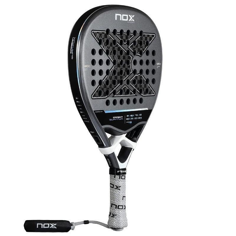 Rachetă de padel NOX Quantum 12K Carbon - vedere laterală cu perforații EOS Flap