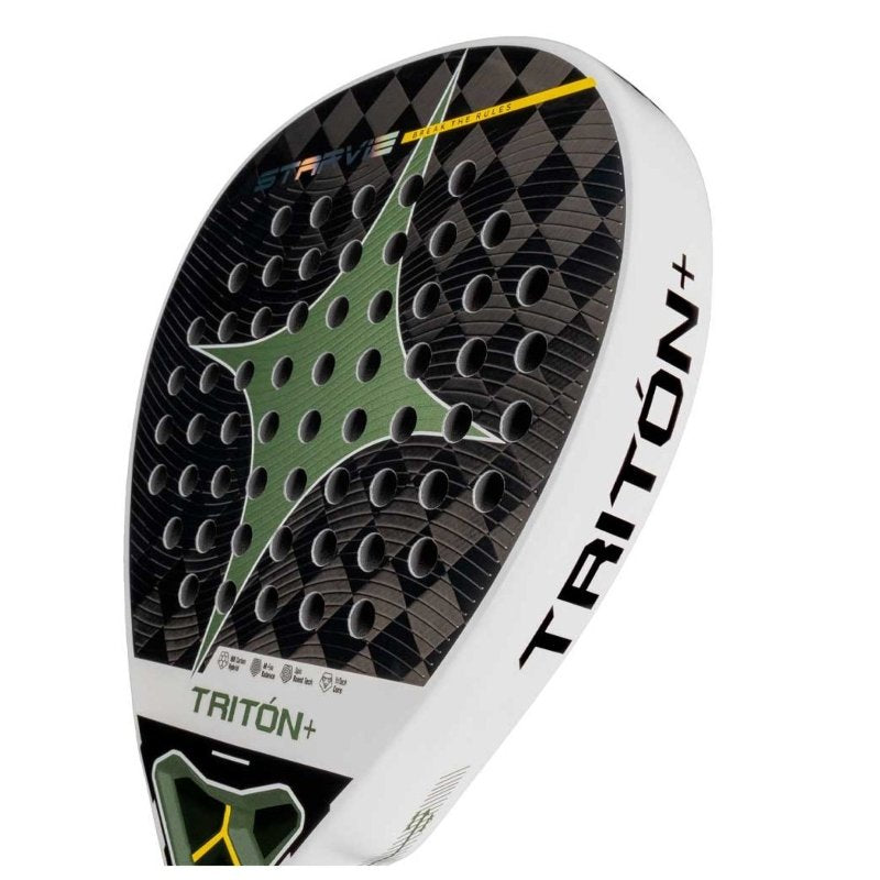Падел ракета Star Vie Triton Balance + с капковидна форма и 3K Carbon лице, осигуряваща сила и контрол.