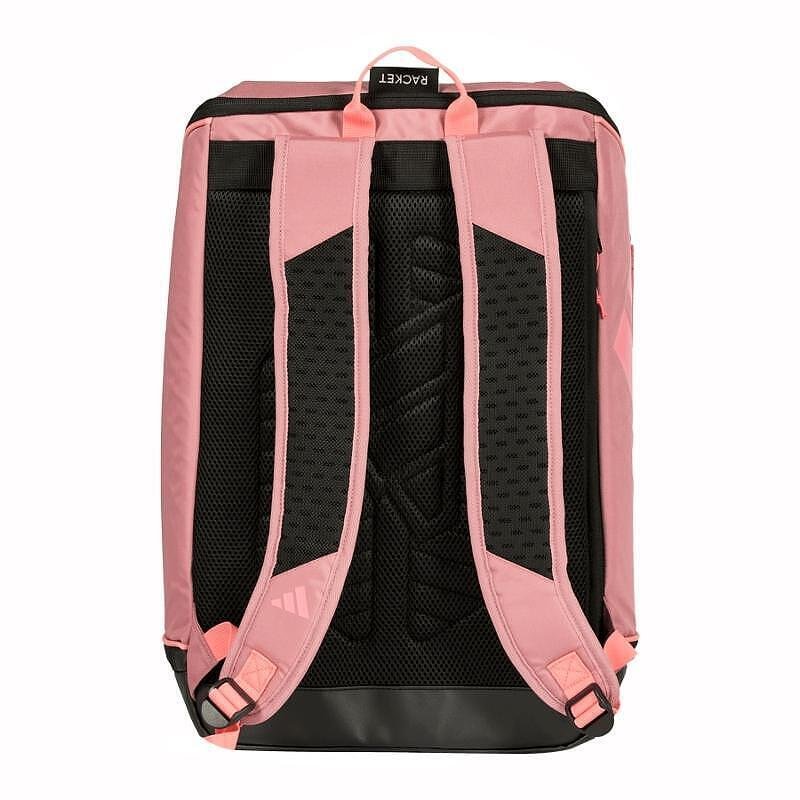 Падел раница Adidas Protour Pink 2026 в цвят Orange Rose с термоизолирано отделение за падел ракета, вентилирано долно отделение и омекотен гръб за комфорт при носене.