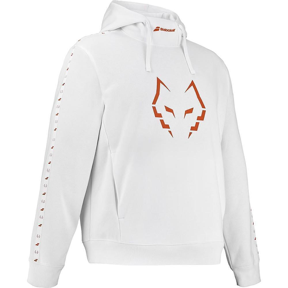 ПАДЕЛ СУЕТШЪРТ BABOLAT HOOD SWEAT J LEBRON WHITE – бял суитшърт с качулка за комфорт и стил при падел