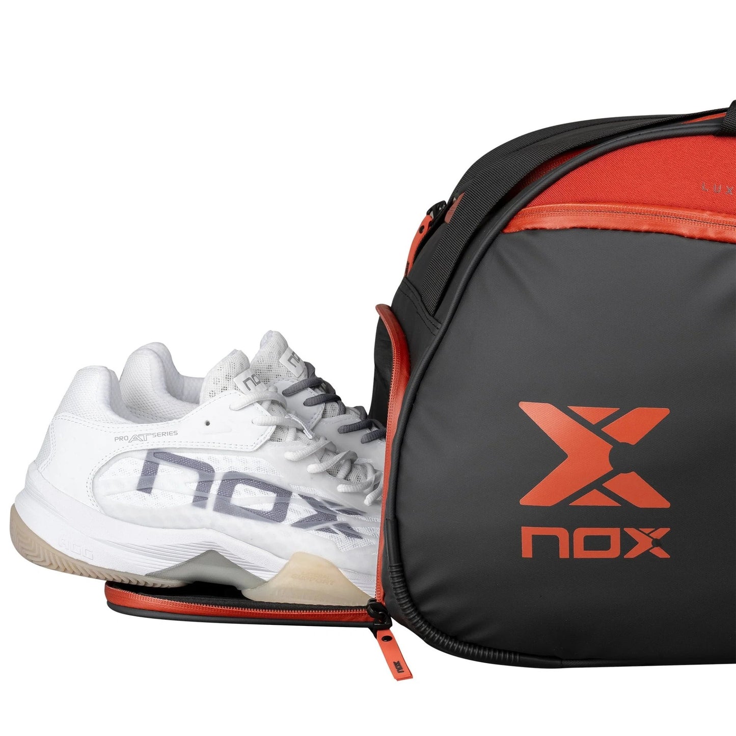 Geantă termo pentru padel Nox Luxury Open 24 Red cu compartiment ventilat pentru încălțăminte și bază rigidă