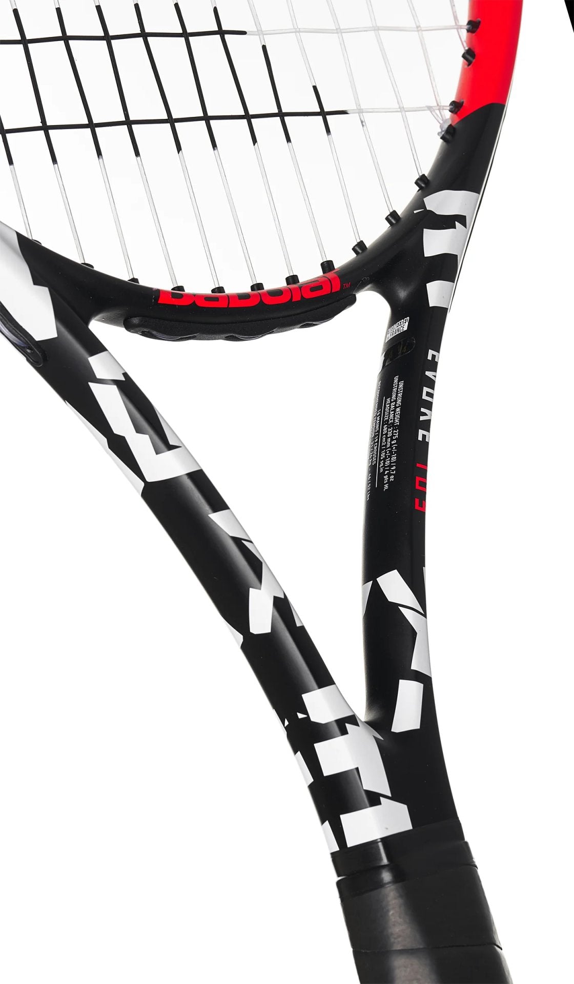 Babolat Evoke 105 tennis racket for beginners and intermediate players, comfortable control and easy play on the court