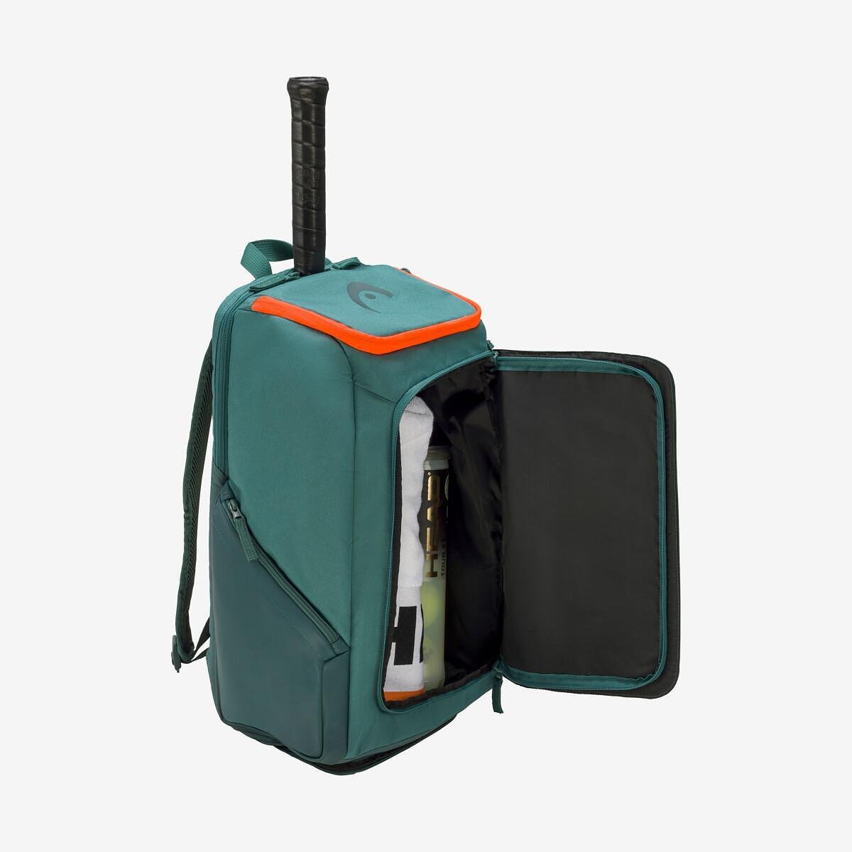 Head Pro 28L Dark Cyan/Fluo Orange backpack – tennis backpack with a racquet compartment and urban style