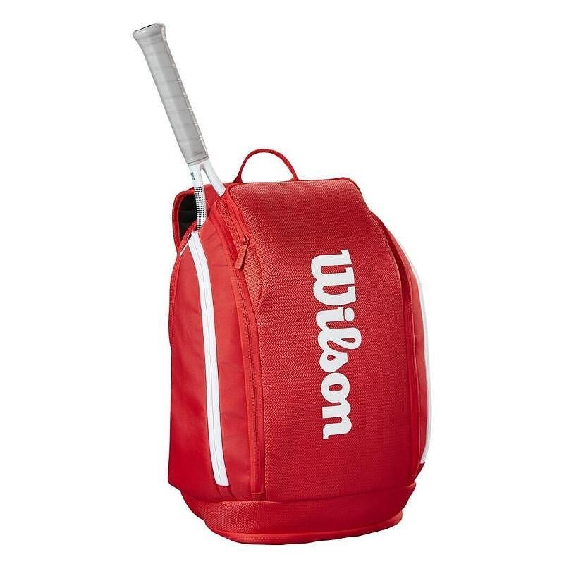 Wilson Super Tour 2025 Backpack in red, Wilson tennis backpack with space for a racket and gear