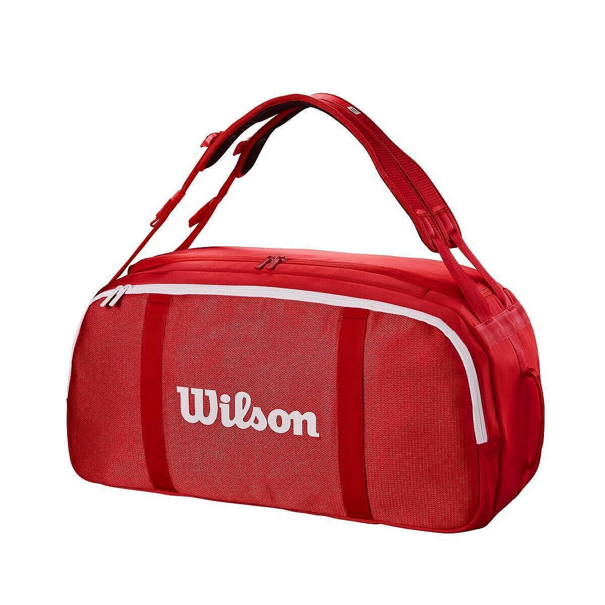 Geantă Wilson Super Tour Coaches 2025 roșie, geantă de tenis Wilson cu spațiu pentru 4-6 rachete
