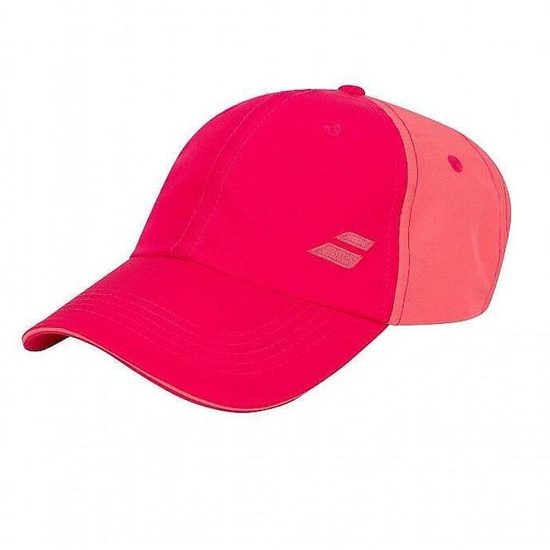 Babolat BASIC LOGO CAP - red rose, lightweight pink sports cap made of 100% polyester for tennis and padel