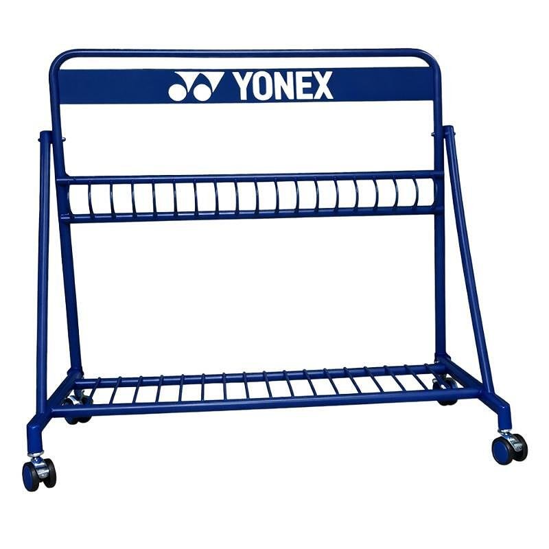 Yonex AC311 Deep Blue racket stand (up to 18 rackets) for tennis rackets, organization, and storage in clubs.