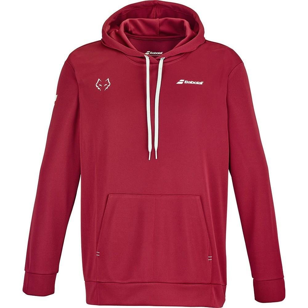 Суитшърт Babolat HOOD SWEAT LEBRON - red dahlia мъжки с качулка, джоб кенгуру и еластична материя
