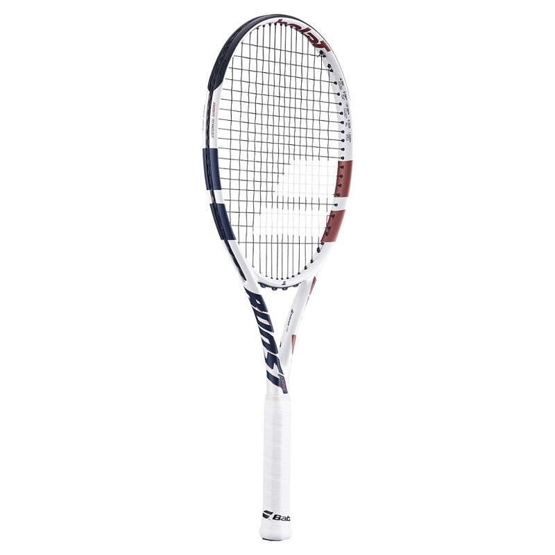 Babolat Boost Drive White tennis racket – a lightweight graphite racket for recreational players, with a modern design and control on the court