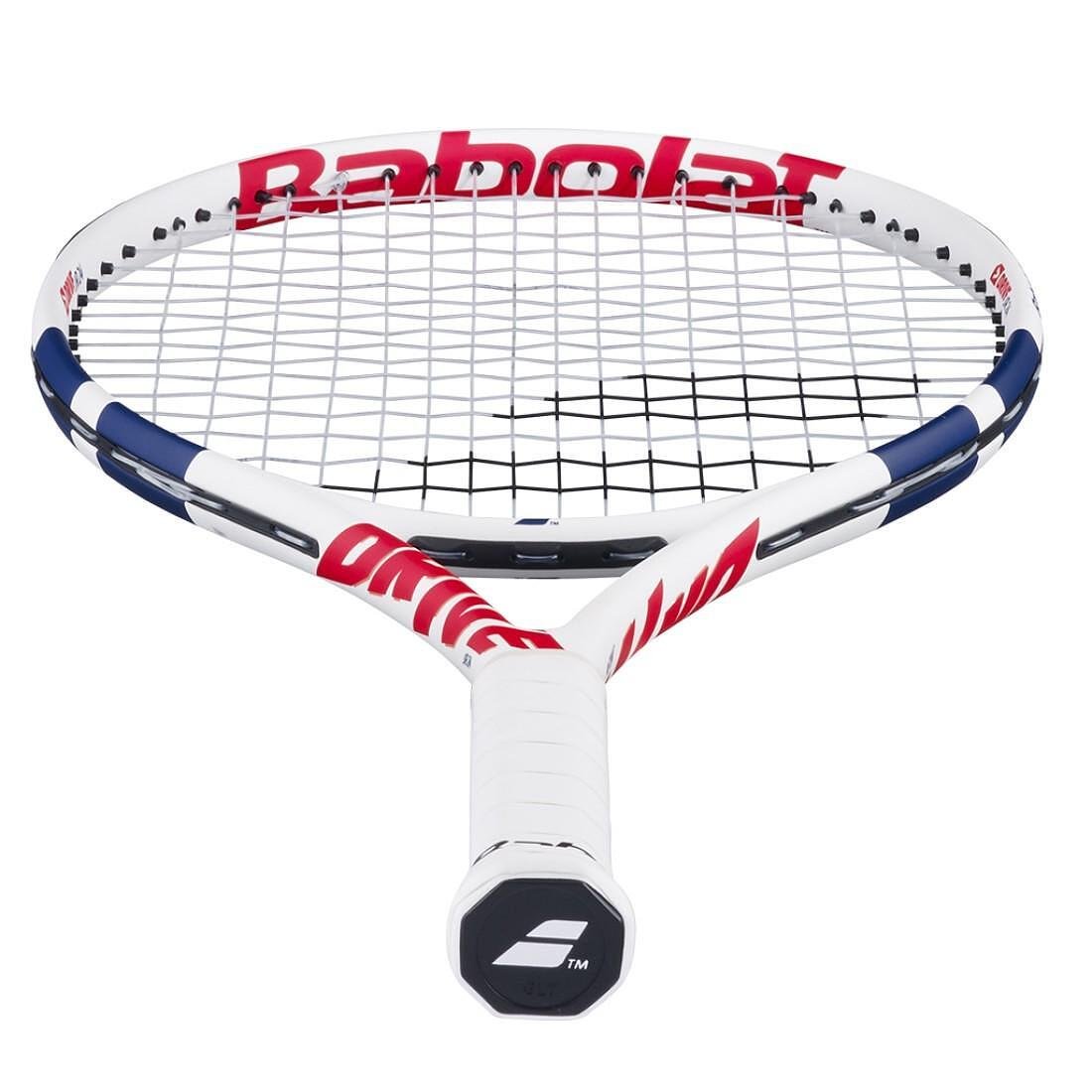 Babolat Drive Junior 24 White tennis racket for kids, a lightweight and comfortable tennis racket for training and development