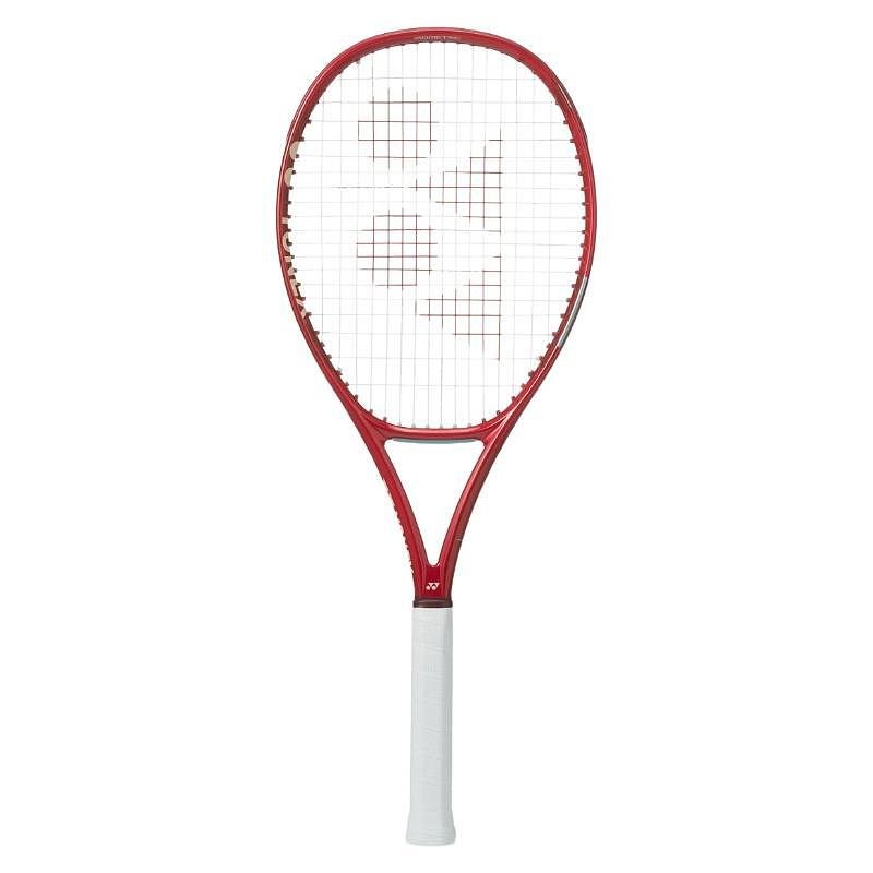 Yonex VCORE 100 Ruby Red tennis racket - a lightweight and powerful racket for spin, control, and a solid strike