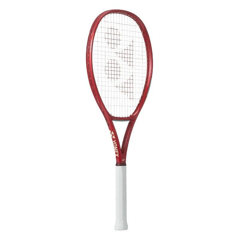 Yonex VCORE 100L Ruby Red tennis racket – a lightweight and fast Yonex tennis racket for power, control, and spin.