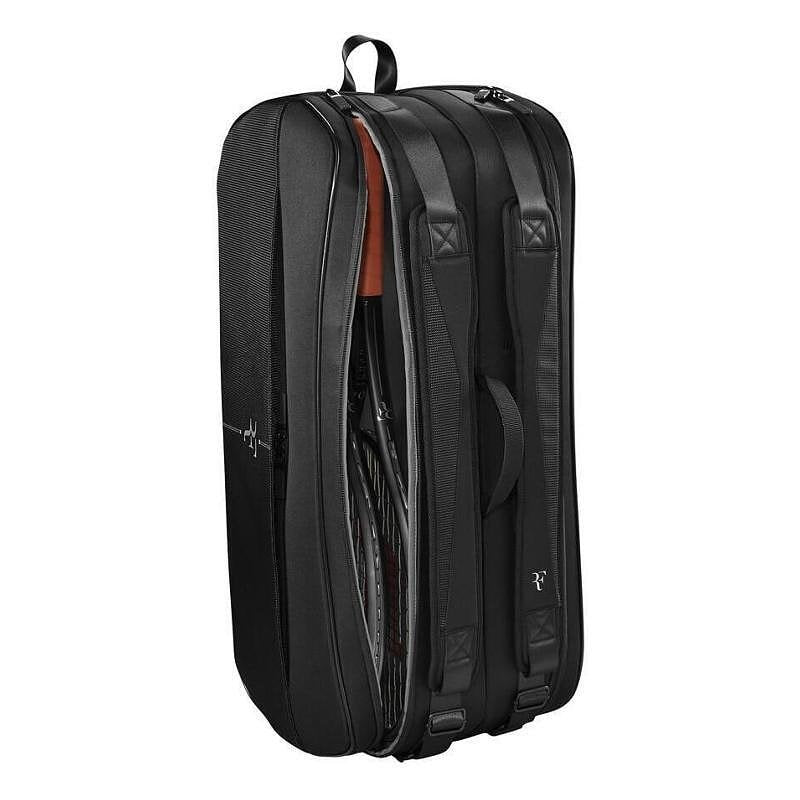 Wilson RF Roger Federer tennis bag - 9 racquets, spacious Wilson tennis bag for up to 9 racquets and side pockets