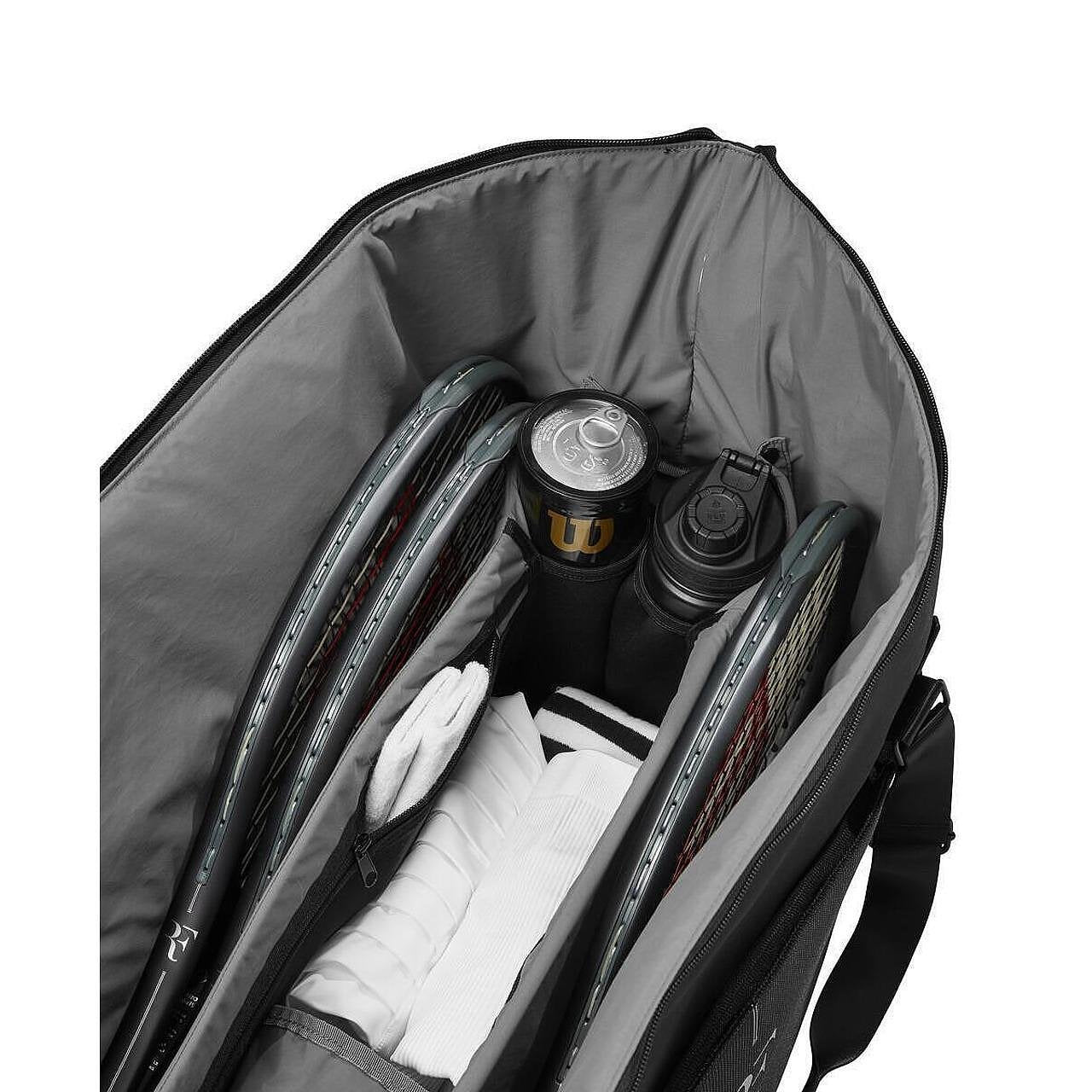 Wilson RF Roger Federer Duffel tennis bag - 6 racquets for tennis racquets, shoes and accessories, Wilson RF design