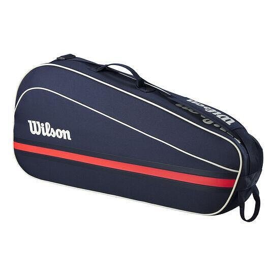 Geantă de tenis Wilson TEAM 2025 Navy - 3 rachete – geantă de tenis stilată Wilson pentru 3 rachete și echipament