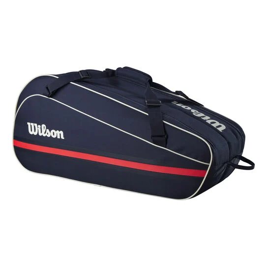 Тенис сак Wilson TEAM 2025 Navy - 6 ракети, стилен и практичен тенис сак Wilson за ракети и екипировка