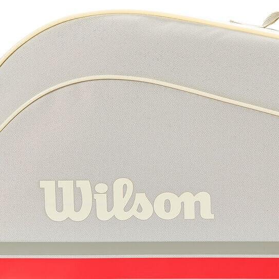Geantă de tenis Wilson TEAM 2025 Oatmilk - 3 rachete, geantă de tenis elegantă Wilson pentru până la 3 rachete și echipament