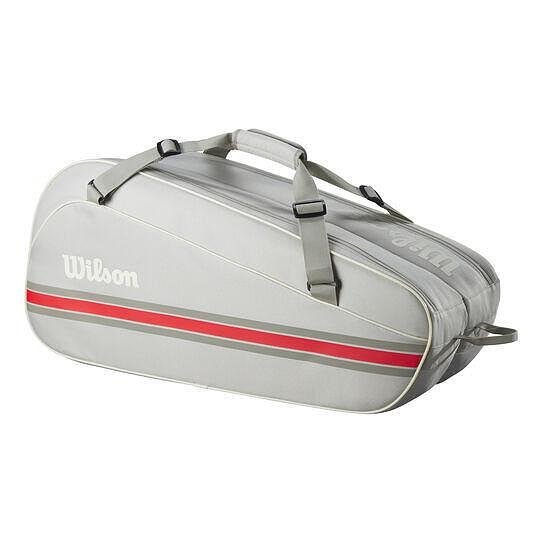 Wilson TEAM 2025 Oatmilk tennis bag - 6-racket stylish and practical Wilson tennis bag for gear and accessories